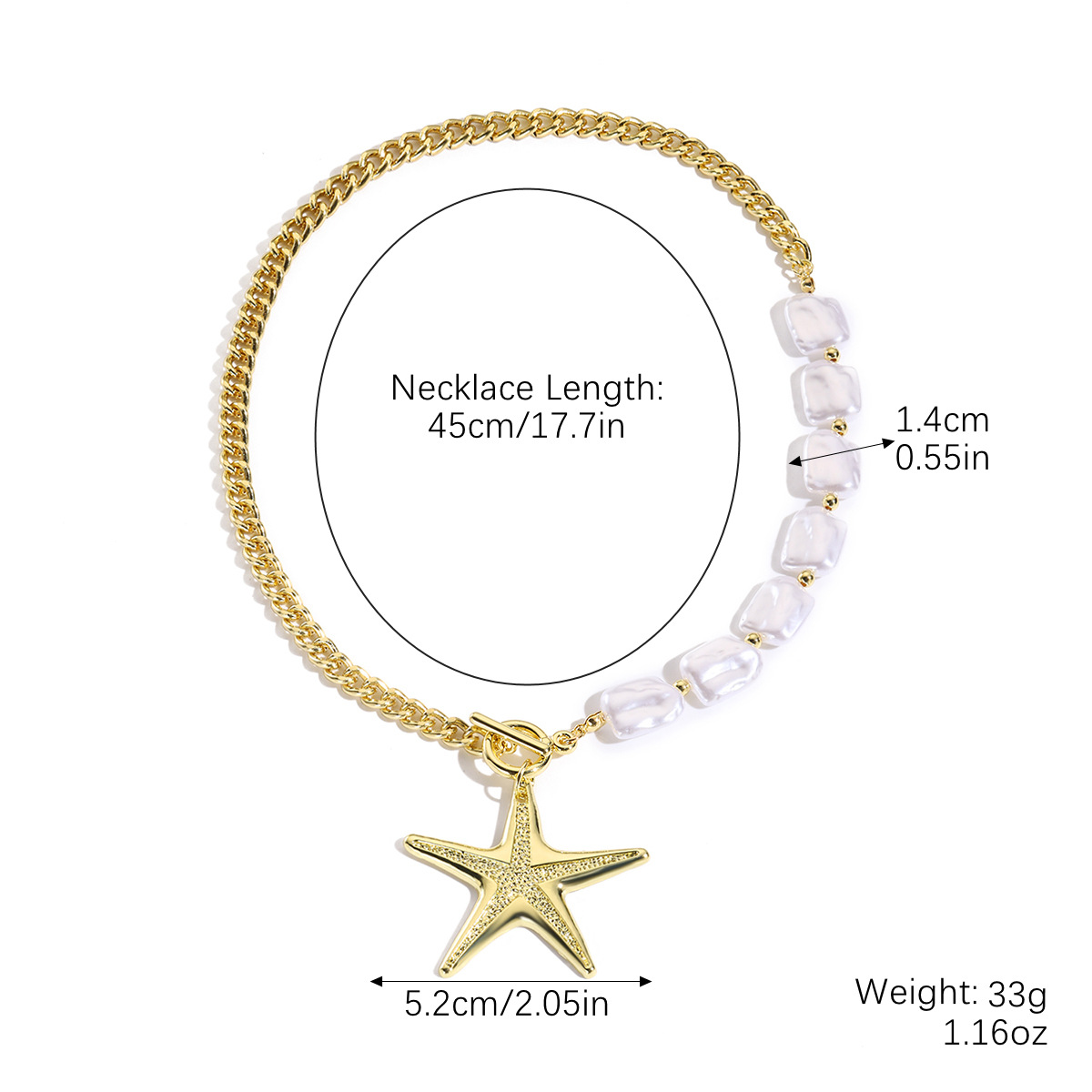 N2504-4 big starfish pendant