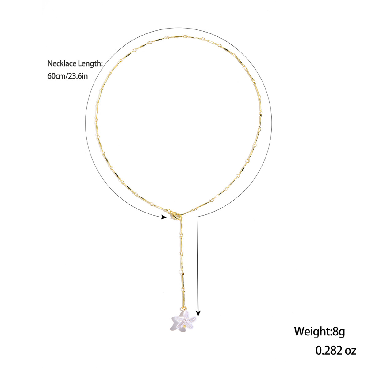 3:N2504-3 starfish pendant y-shaped chain