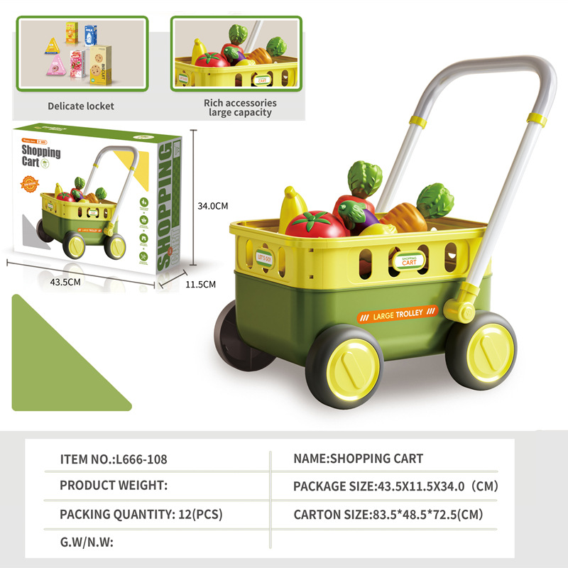 666108 -16pcs green shopping cart