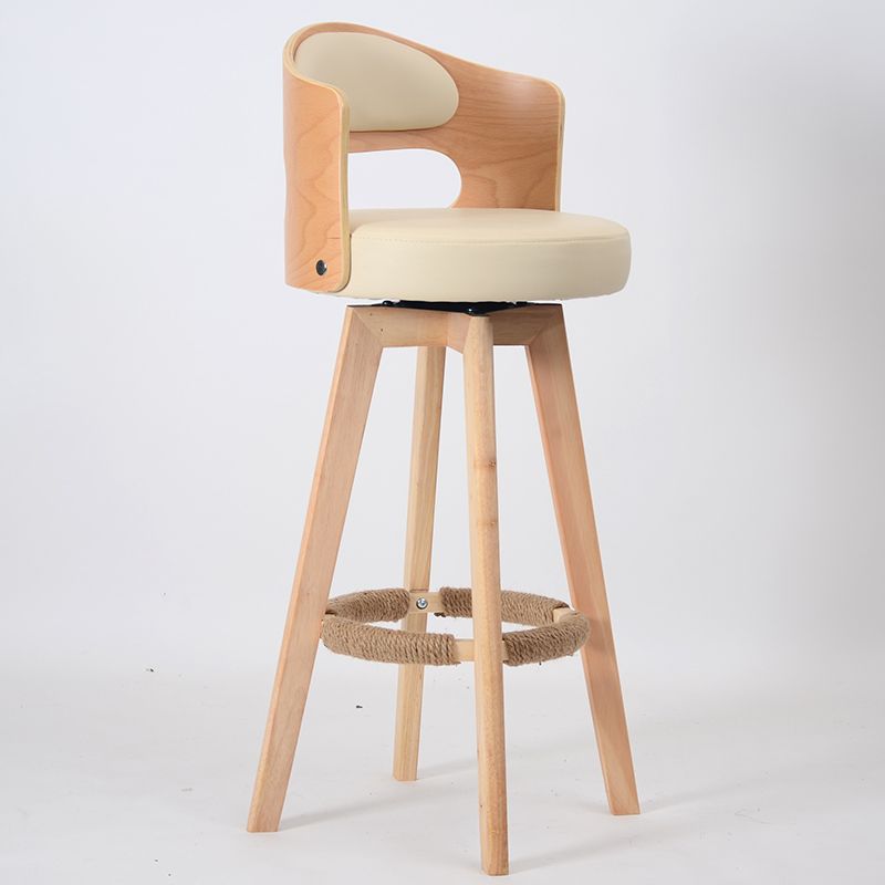 Rice white wooden frame rice white leather