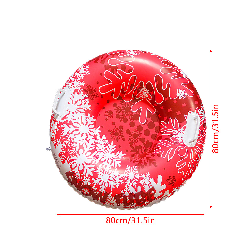 Red and white snowflake ski ring