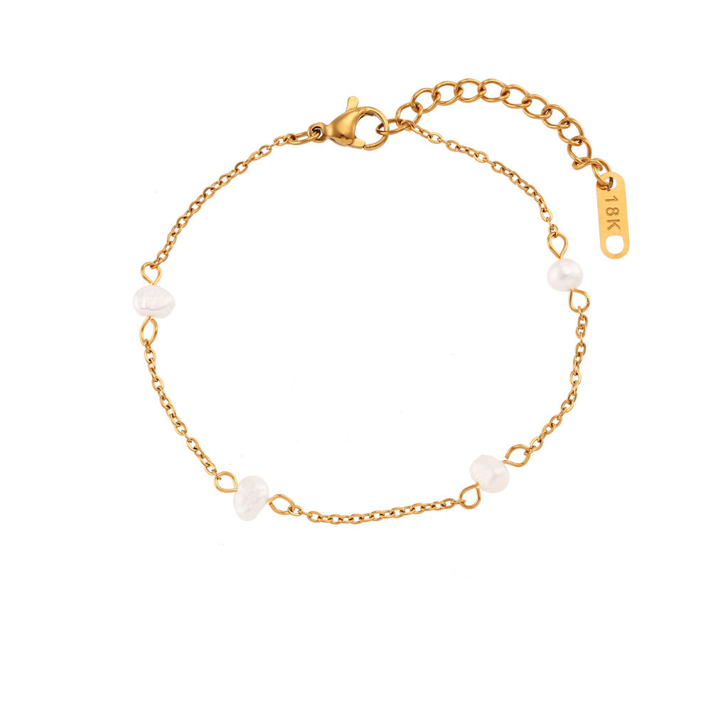 1:Freshwater pearl bracelet-Gold