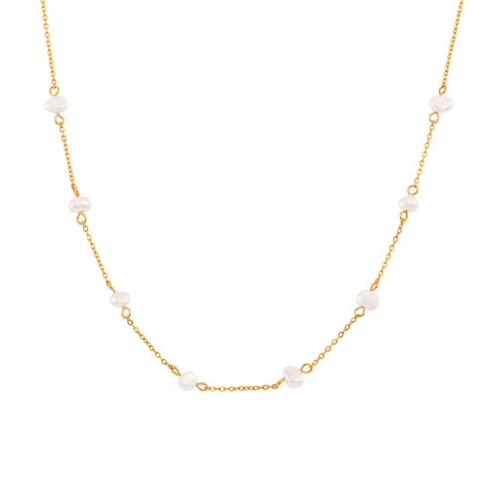 2:Freshwater pearl chain necklace