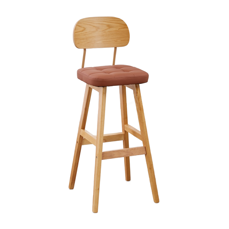 wooden frame with brown leather