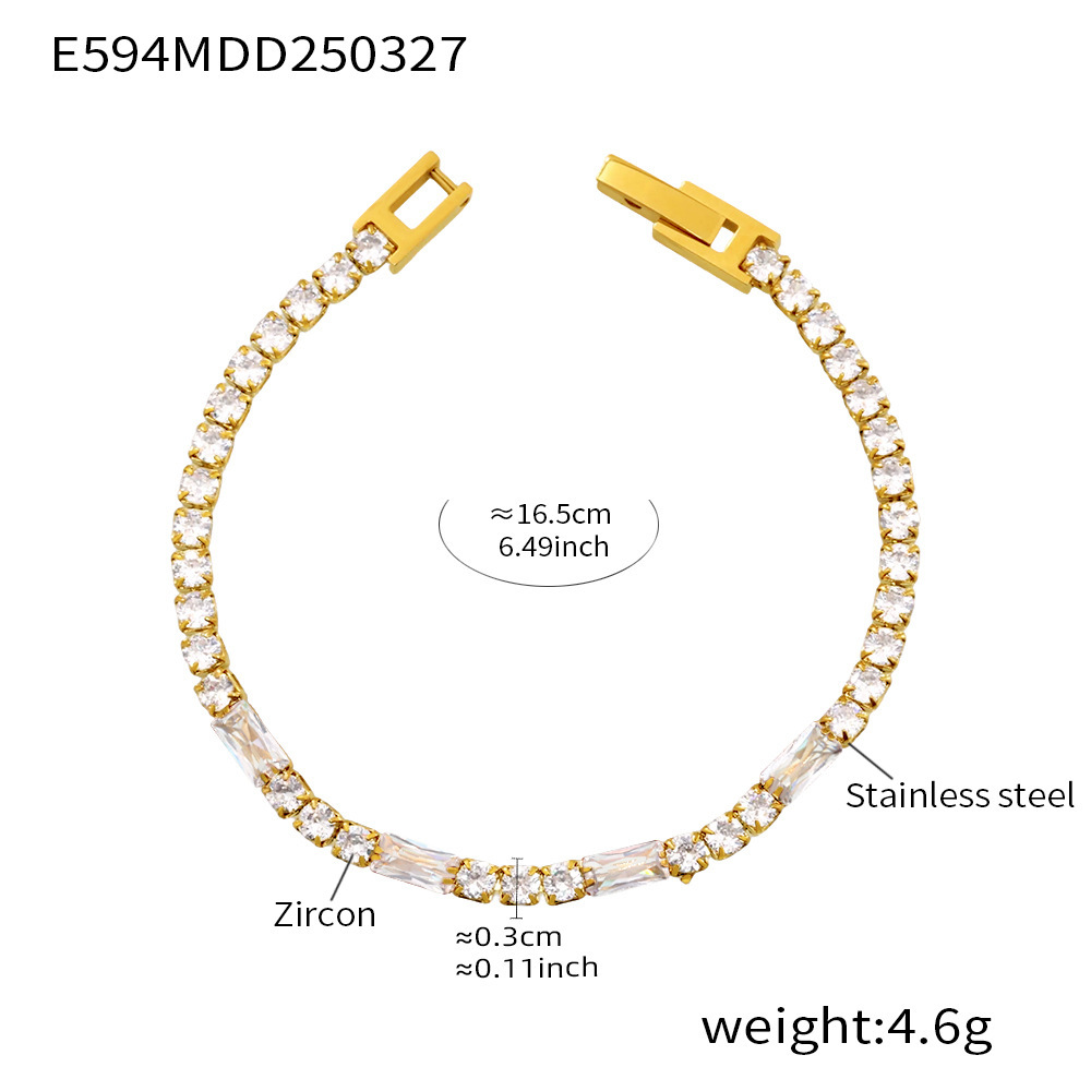 2:E594-white zircon bracelet 16.5cm