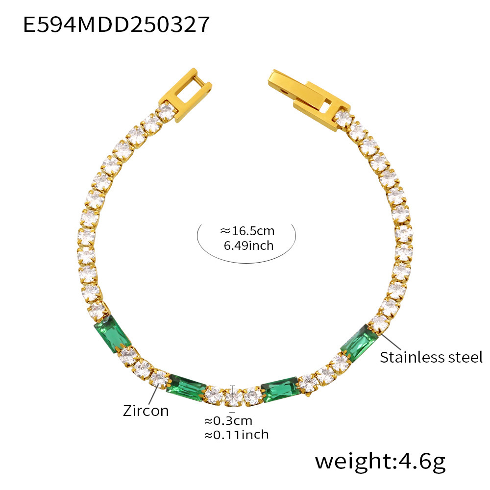 3:E594-green zircon bracelet 16.5cm