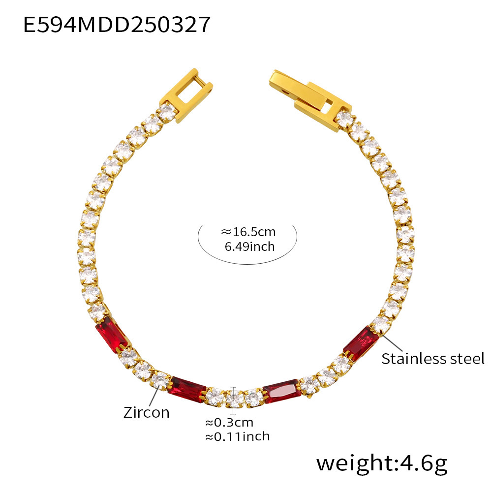 4:E594-red zircon bracelet 16.5cm