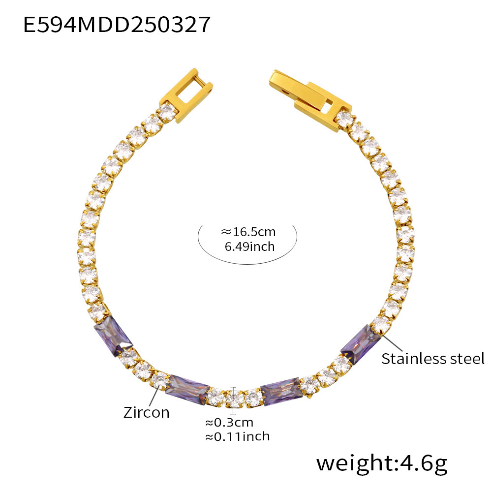 8:E594-purple zircon bracelet 16.5cm