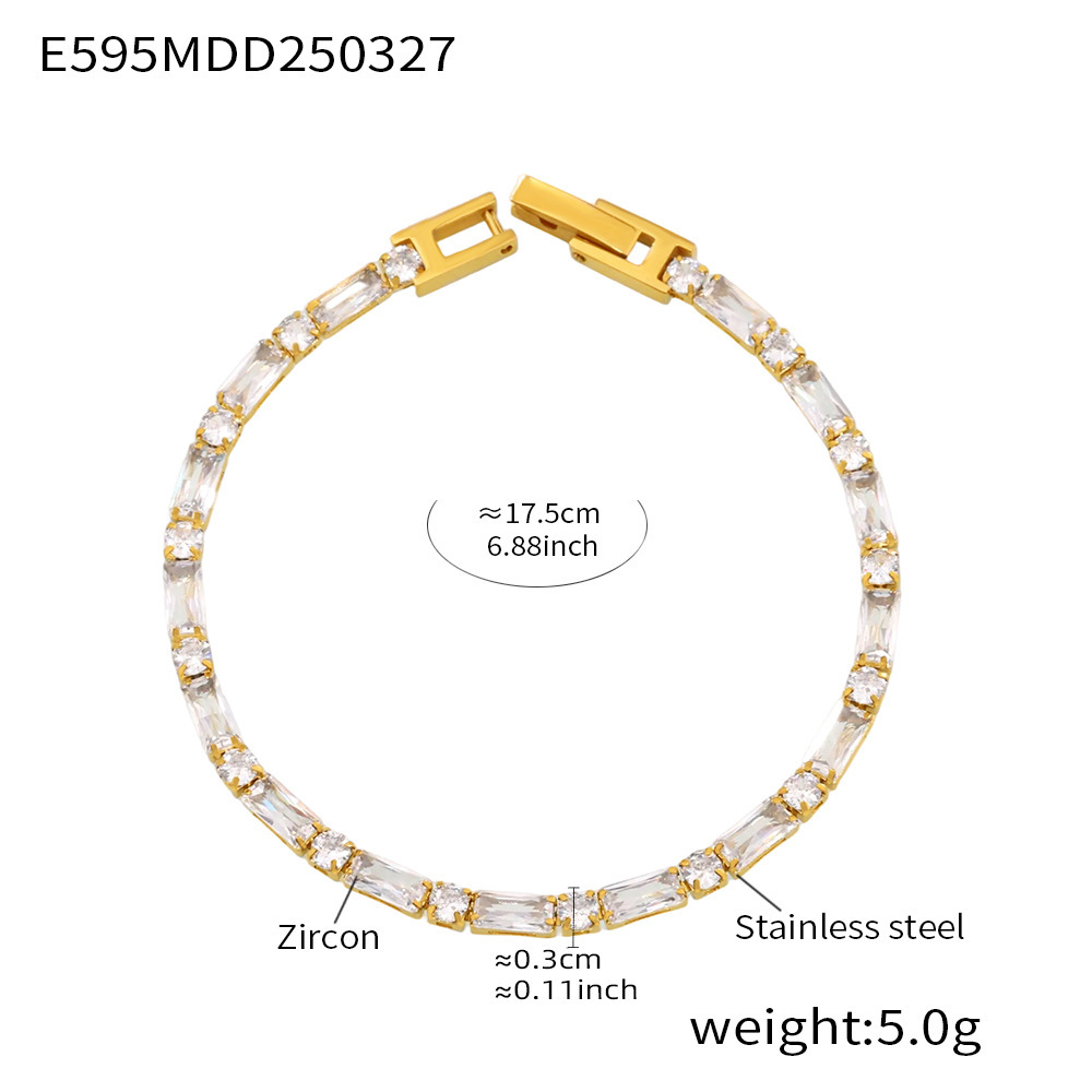 3:E595-white zirconia bracelet 17.5cm