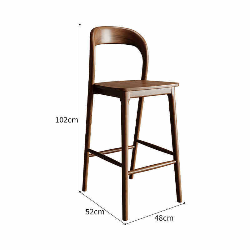 Nordic bar chair solid wood cushion