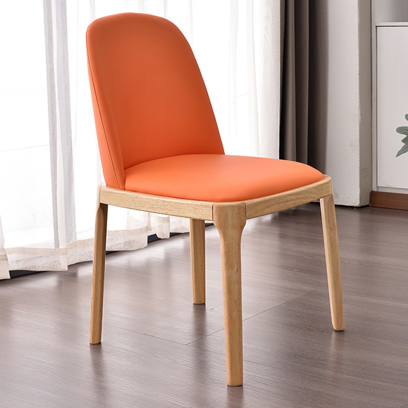 Wood color frame   orange leather