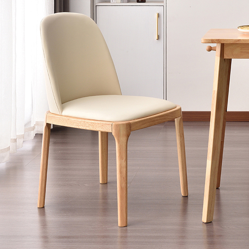 Wood color frame   off-white leather