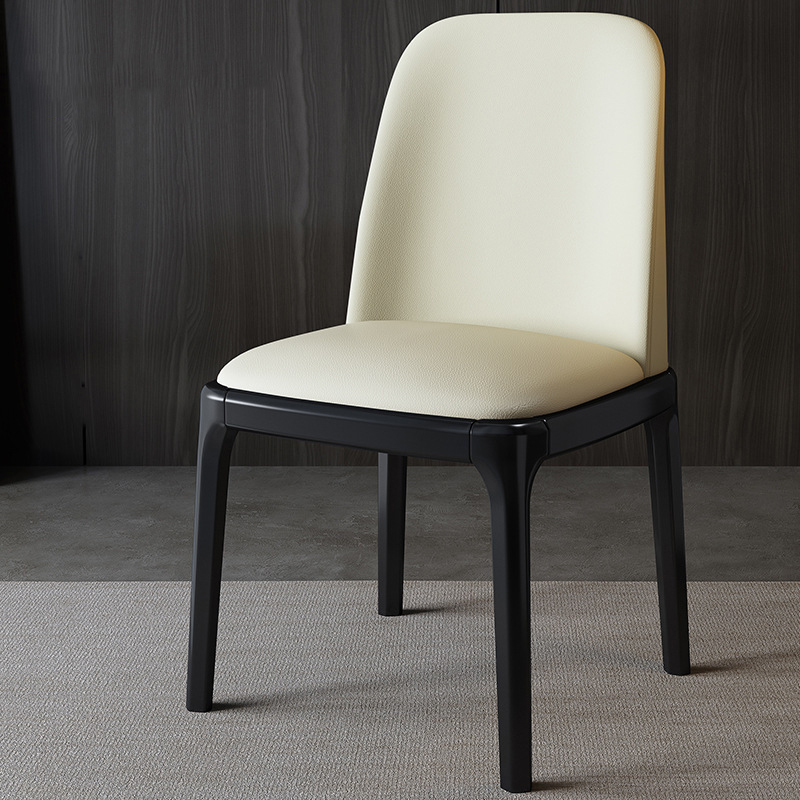 Ebony frame   off-white leather