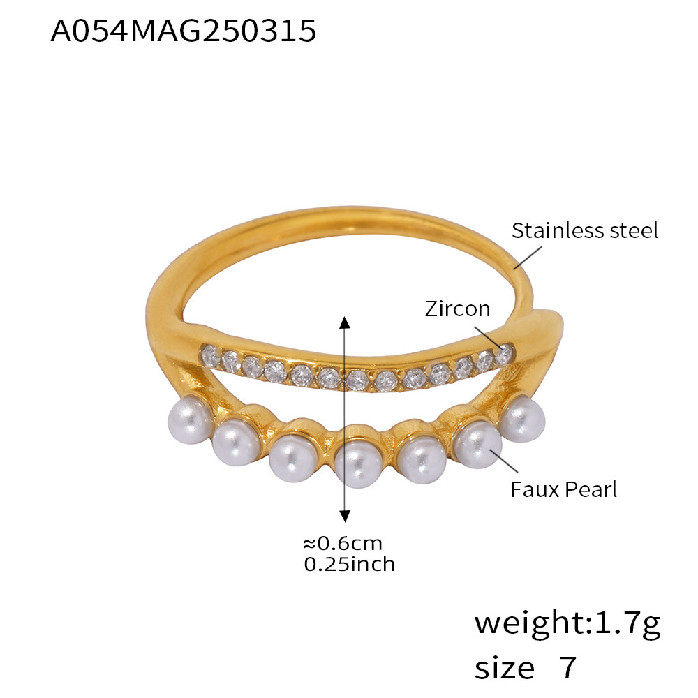 A054-Gold Bead Zircon Ring