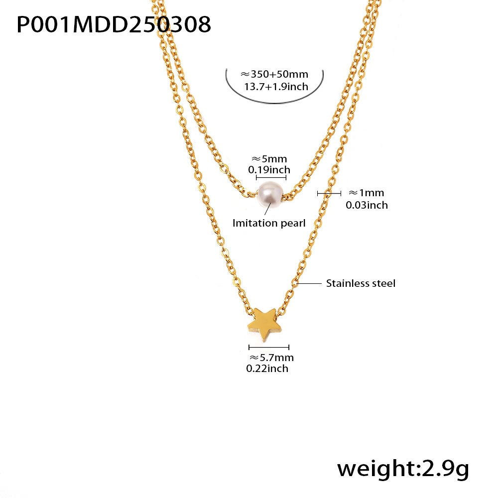 1:P001-gold double necklace -40 5cm