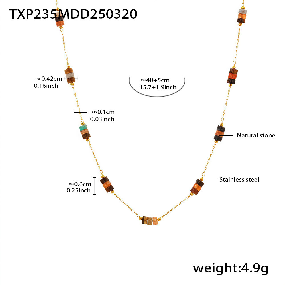 2:Txp235-natural stone necklace 40 5cm