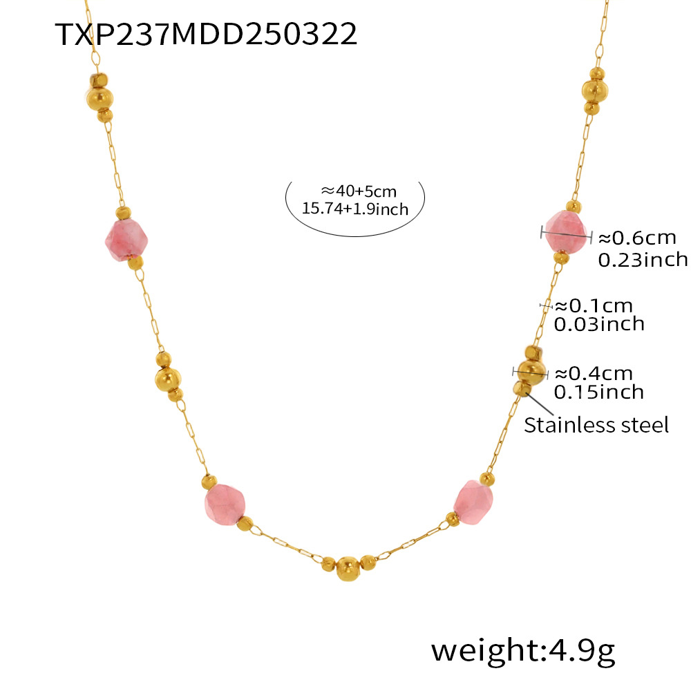 2:Txp237-pink agate necklace 40 5cm (natural stones vary in color, please be careful when photographing)