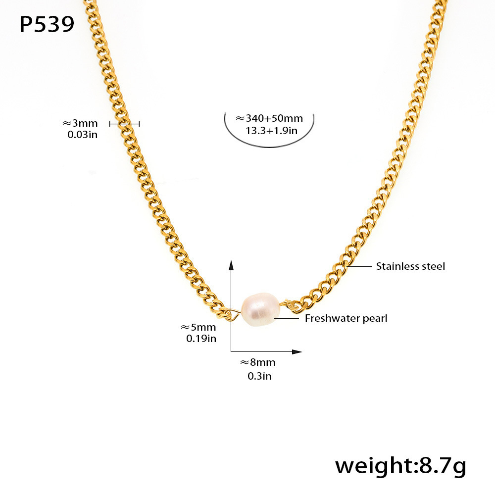 1:P539-freshwater pearl necklace-34 5cm