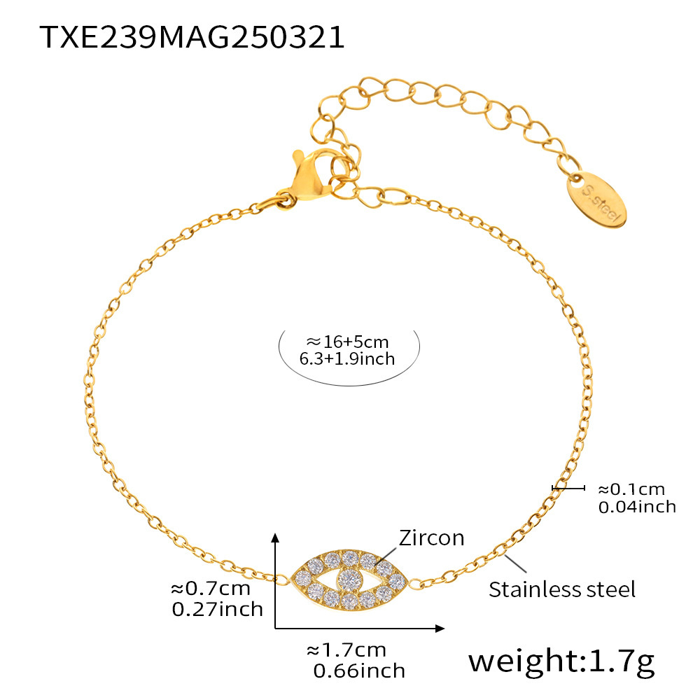 Txe239-gold zircon bracelet 16 5cm