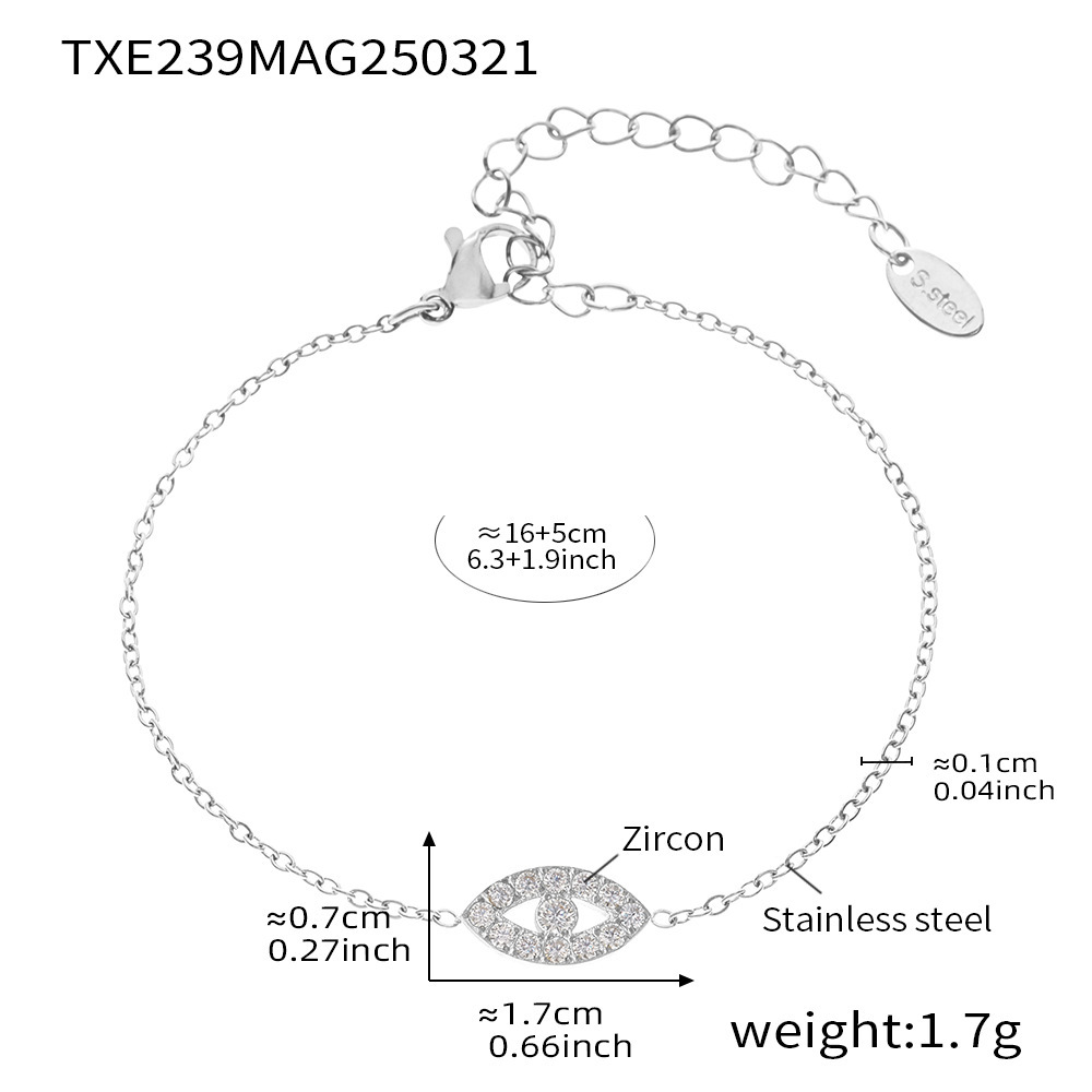 Txe239-steel color zircon bracelet 16 5cm