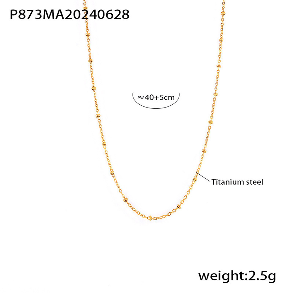 P873-golden cross bead chain small style 40 5cm