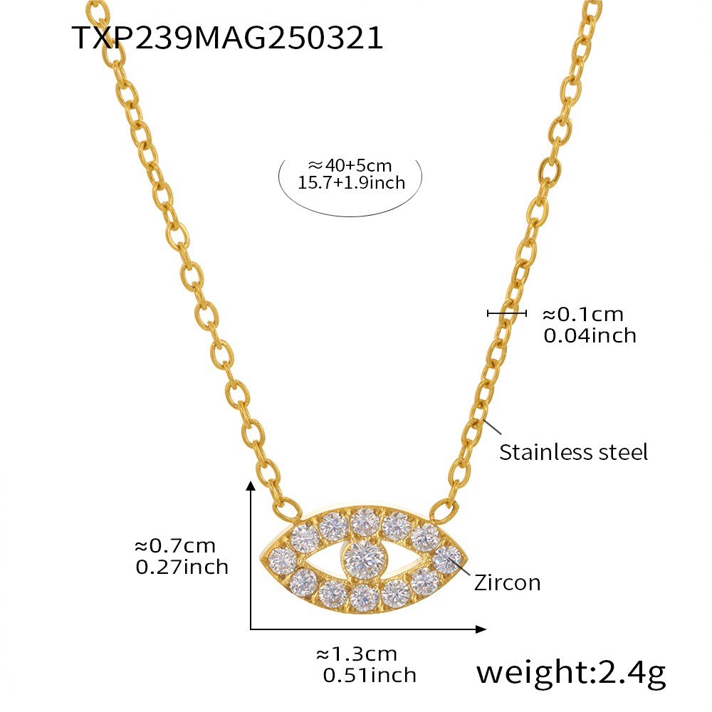 1:Txp239-gold zircon necklace 40 5cm