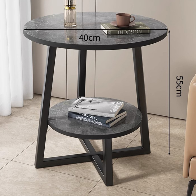 Gray marble   black frame [40*55] double layer storage