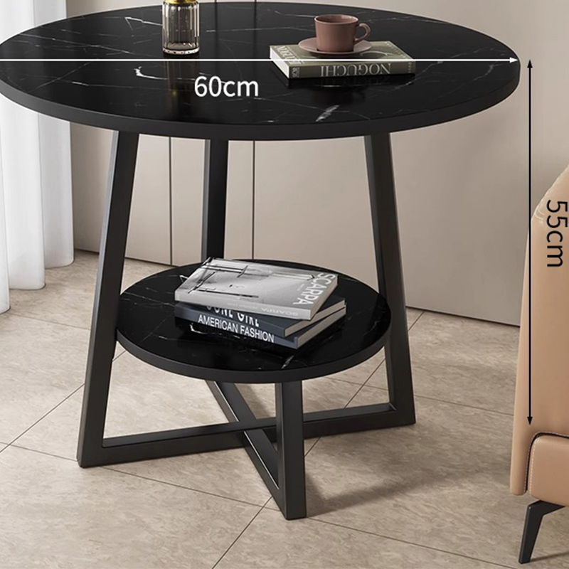 Black marble   black frame [60*55] double layer storage