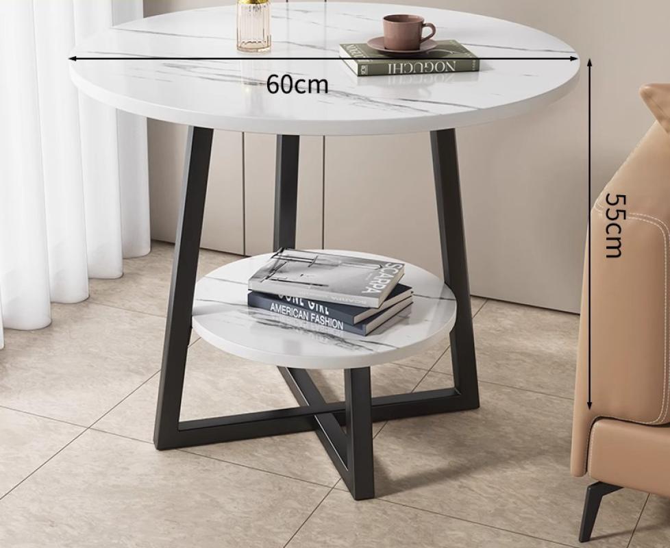 White marble   black shelf [60*55] double shelves