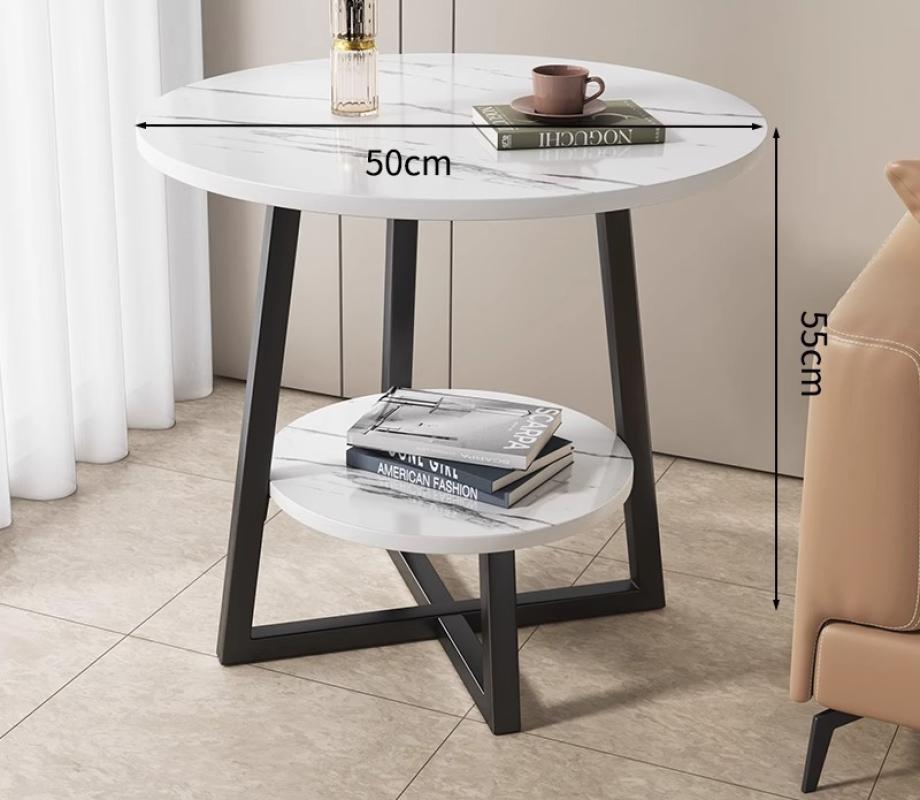 White marble   black shelf [50*55] double shelves