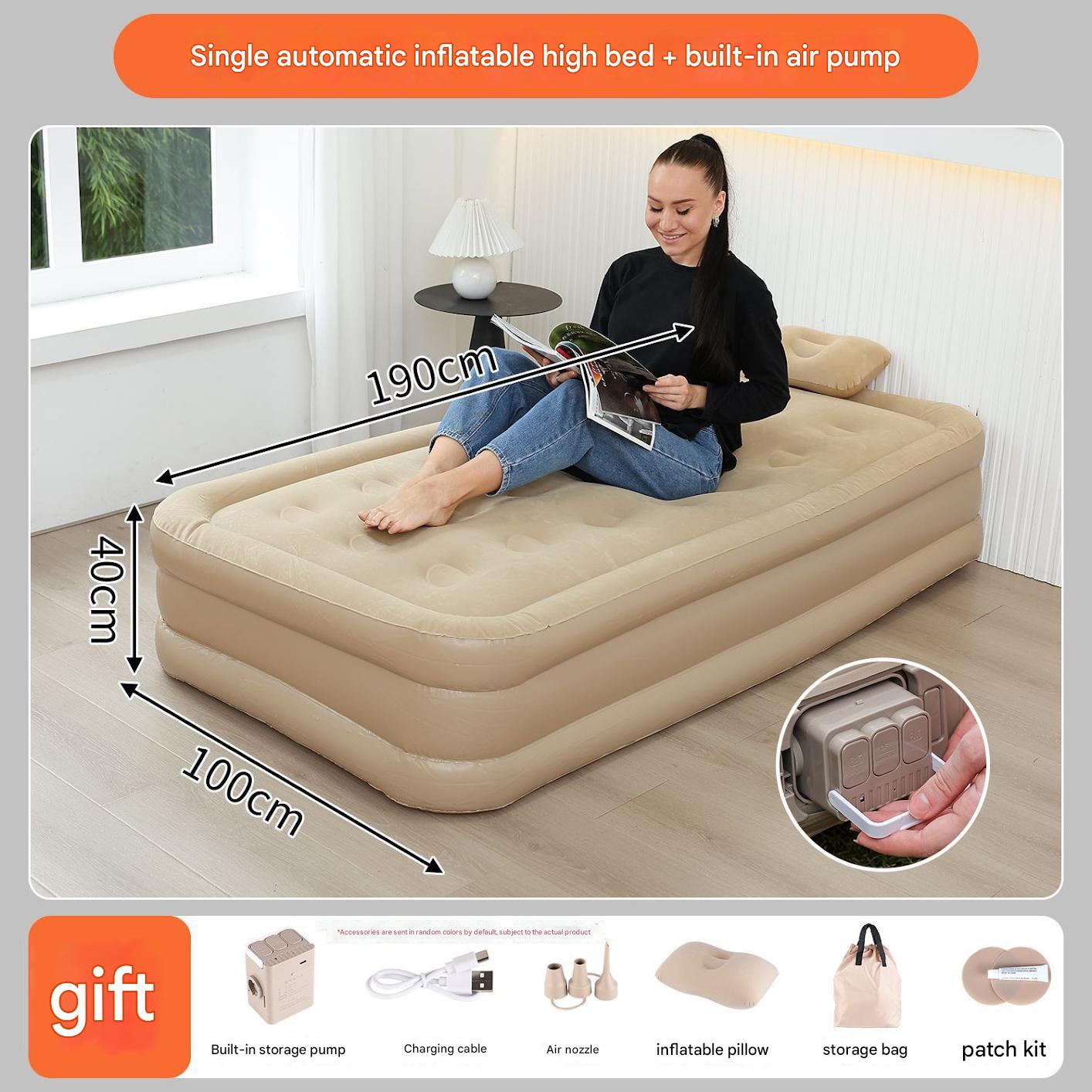Single built-in pump (high bed) beige