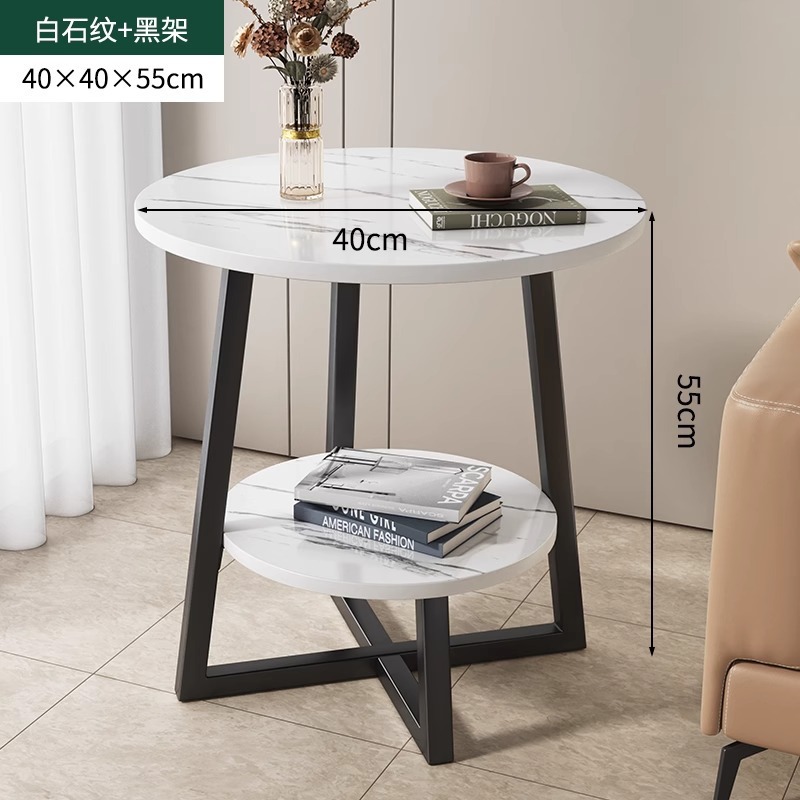 White marble   black shelf [40*55] double shelves