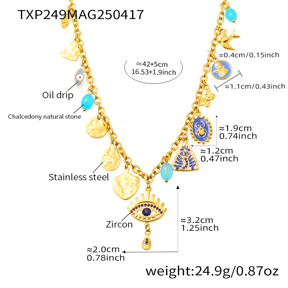 4:Golden - blue zircon necklace