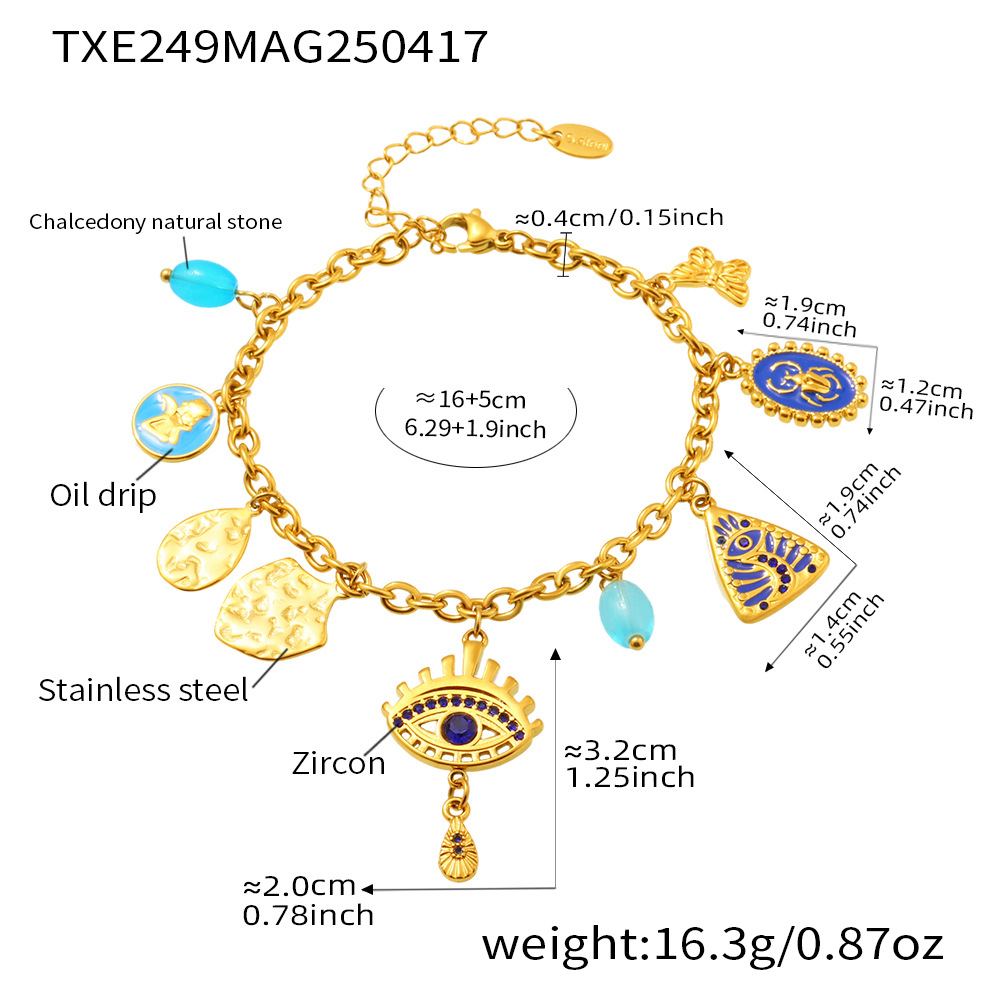9:Golden - blue zircon bracelet