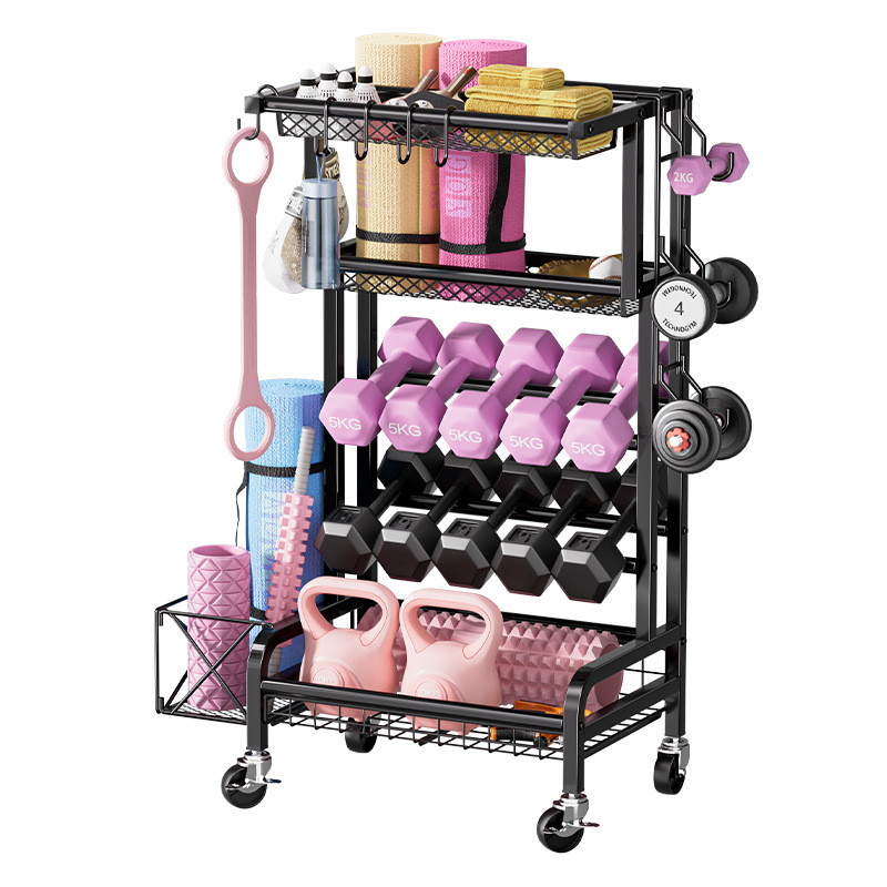 Black upgraded dumbbell rack (with hook) [load capacity 100kg]