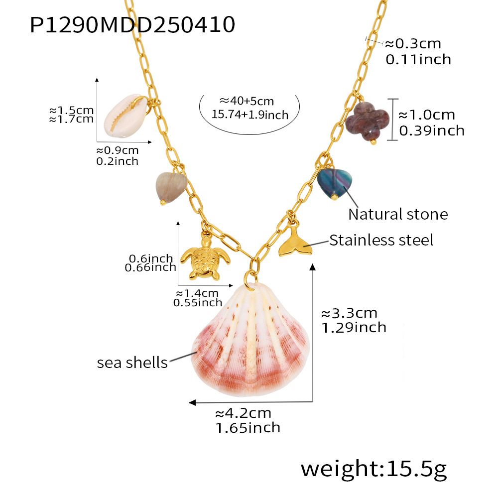 2:P1290-natural stone necklace 40 5cm