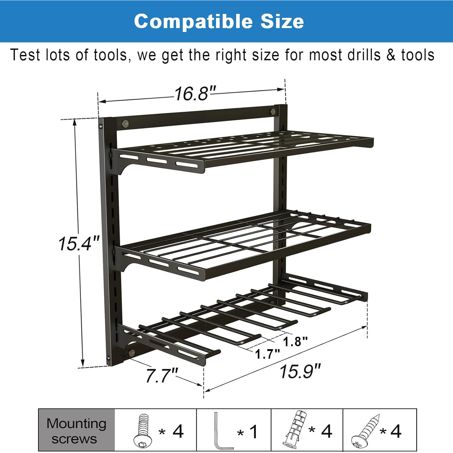 Three-layer tool rack