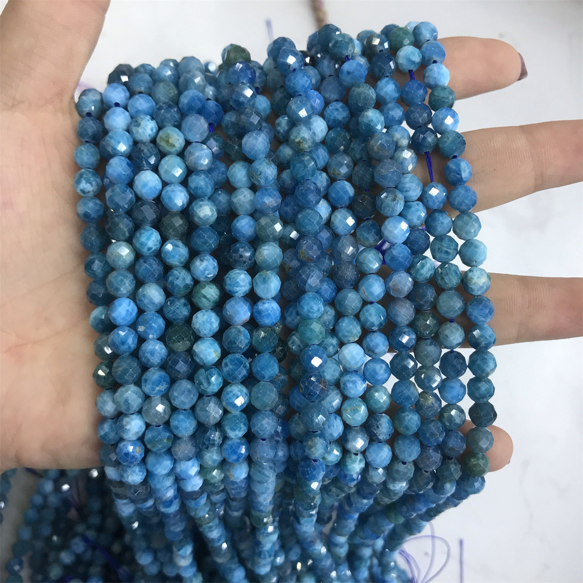 12-6mm blue phosphorus gray 5-6mm faceted round be