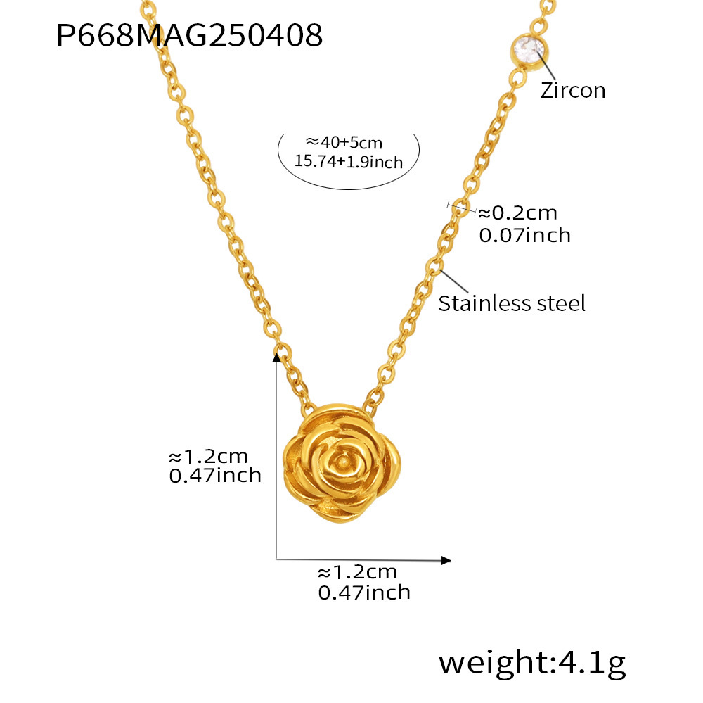 1:P668-rose necklace 40 5cm