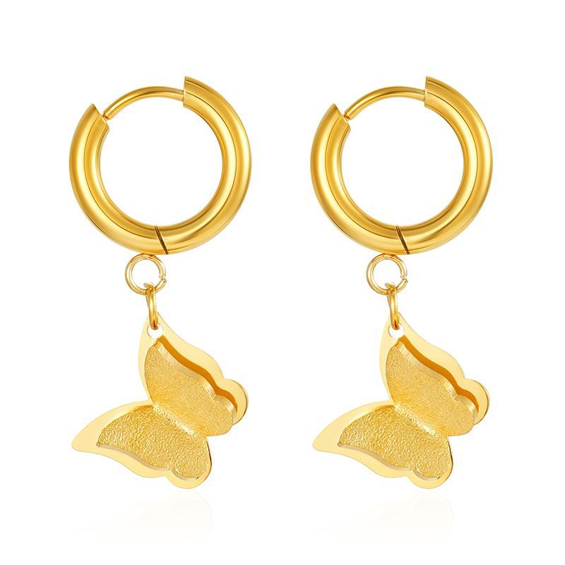 3:2.5*12 sand butterfly earrings gold ms-692