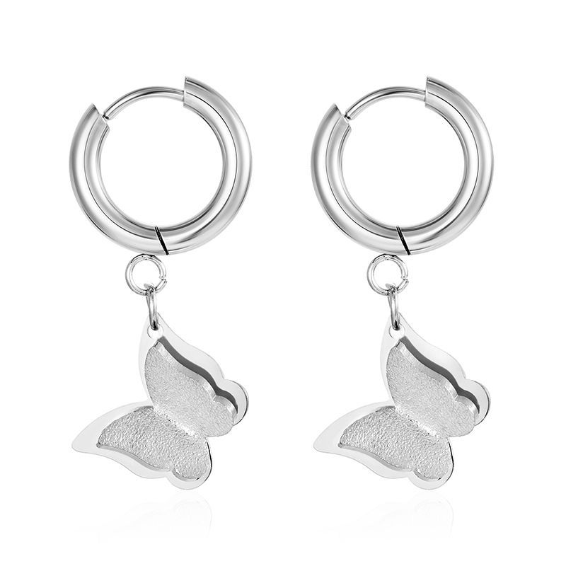 4:2.5*12 sand butterfly earrings steel color ms-692