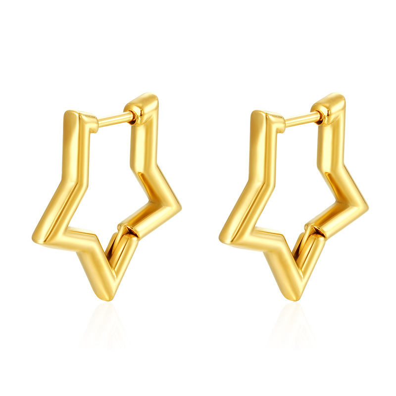 1:Hydraulic five-pointed star gold earrings