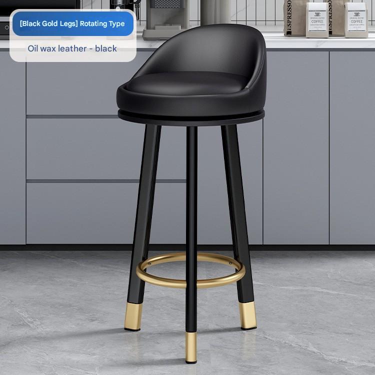 Bright black-70cm rotating black gold leg oil wax leather