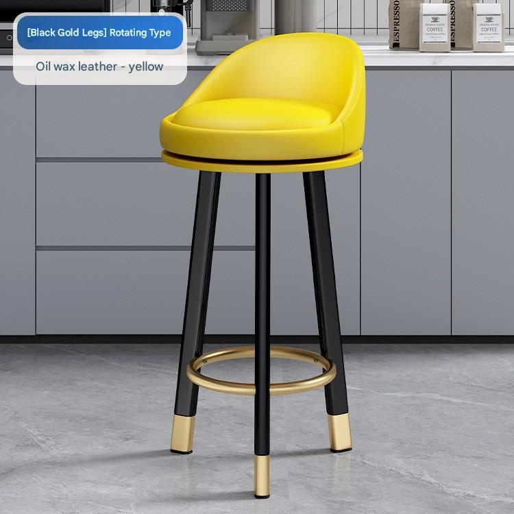 Bright yellow-70cm rotating black gold leg oil wax leather