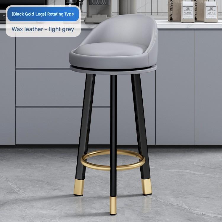 Gray-70cm rotating black gold leg oil wax leather