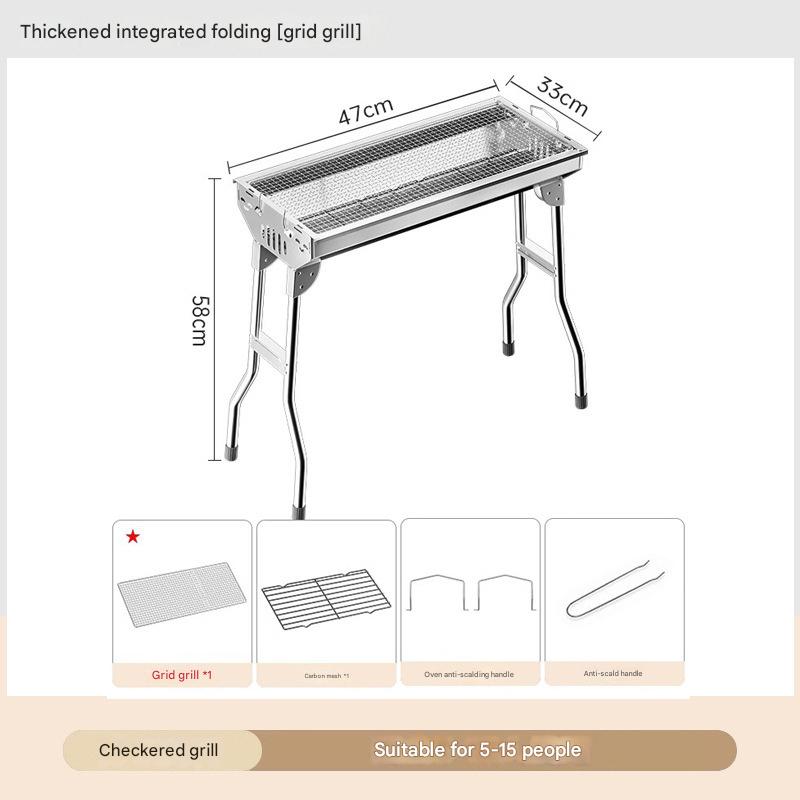 Medium stainless steel folding barbecue grill [square grilling net]