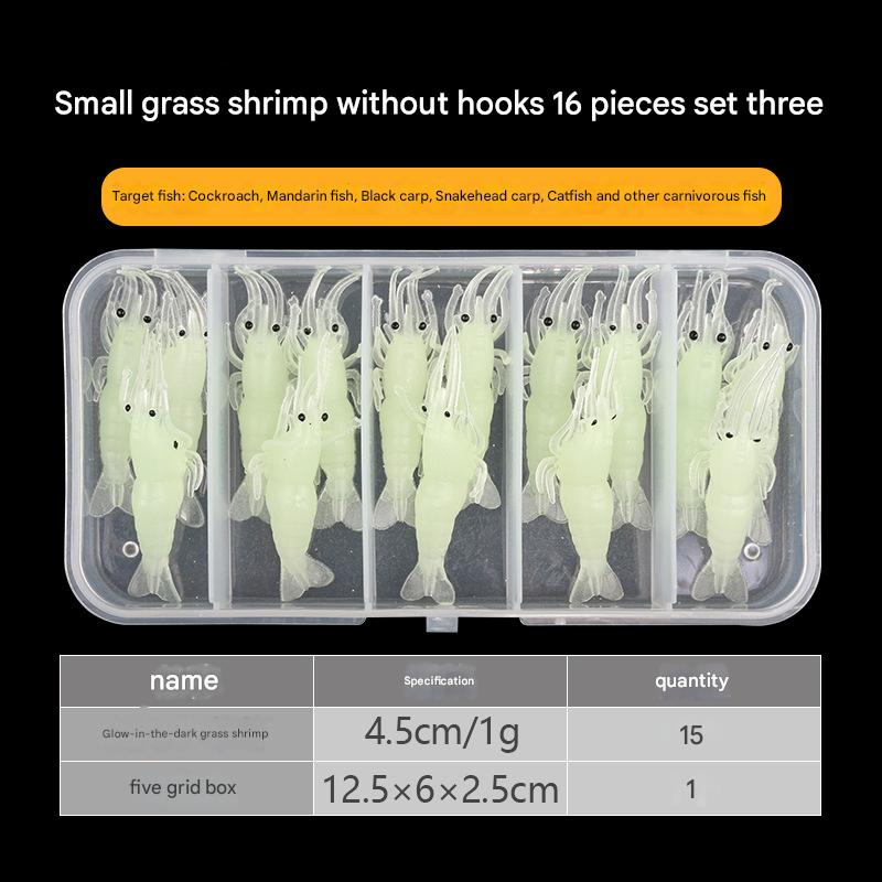 No hook luminous shrimp 16 pieces suit