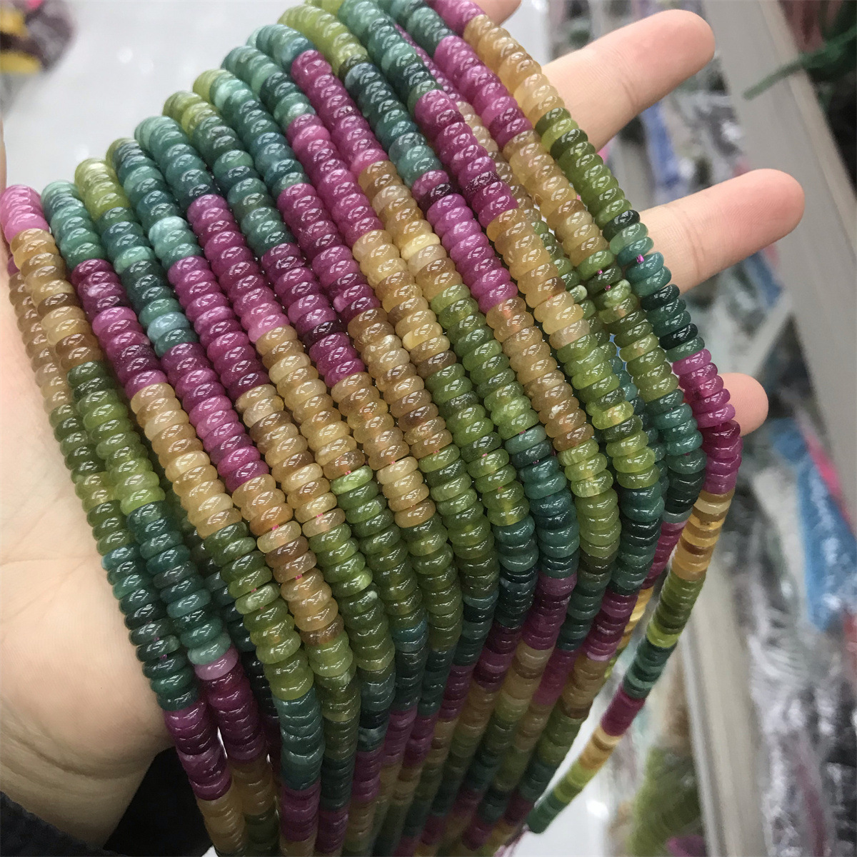 2*6mm gradient imitation tourmaline, about 150 pie