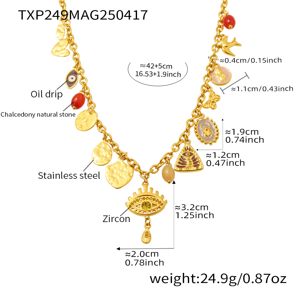 Golden - yellow zircon necklace