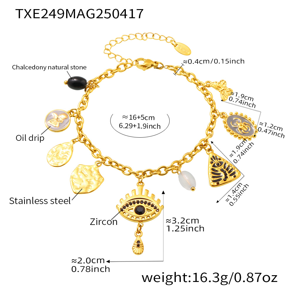 Golden - Black zircon bracelet